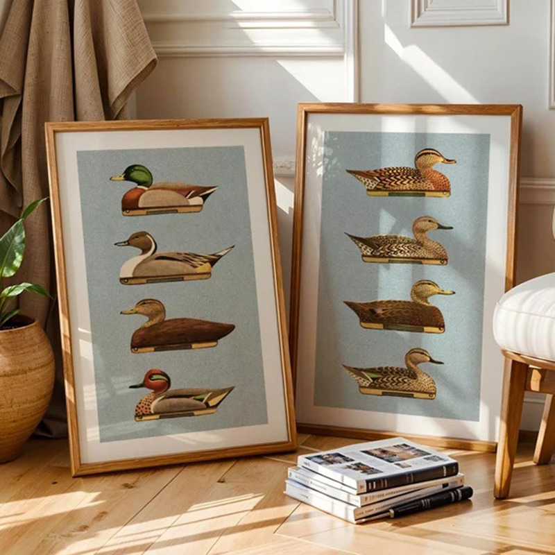 Outdoor Hunting Paintings - Affiches murales rétro d'oiseaux de la